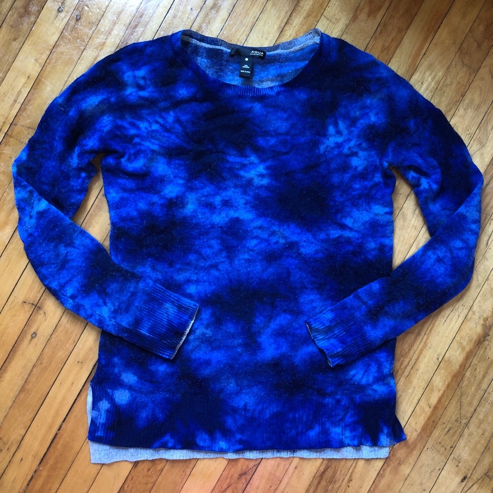 Aqua blue 100% cashmere sweater